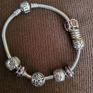 Pandora bracelet with charms